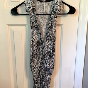 Blouse/Top by Free People Zebra Sz Med Racerback